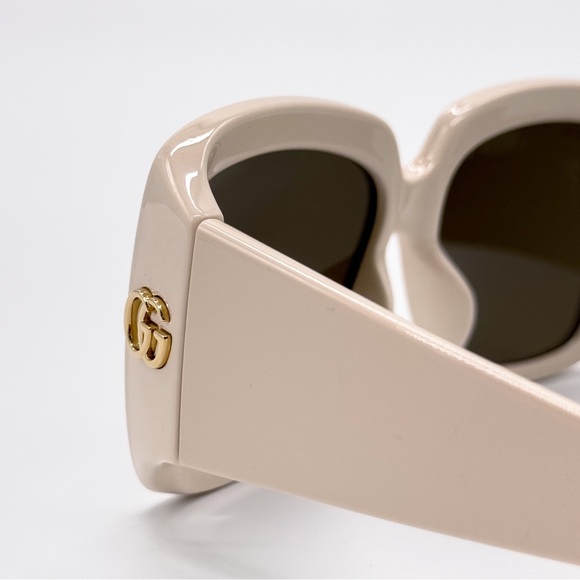 NEW GUCCI GG1402SA 004 OVERSIZED IVORY BROWN WOMEN SUNGLASSES GUCCI - Picture 7 of 12